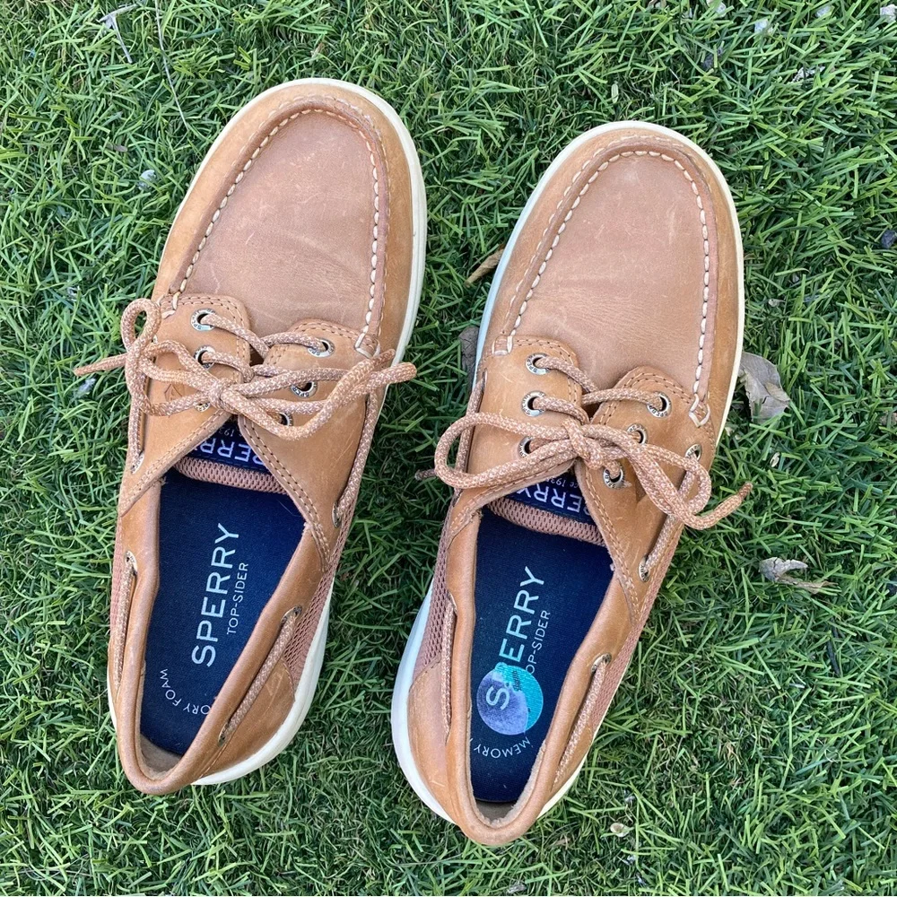 Leather Sperry Topsiders Tan Boat Shoes Dock Shoes